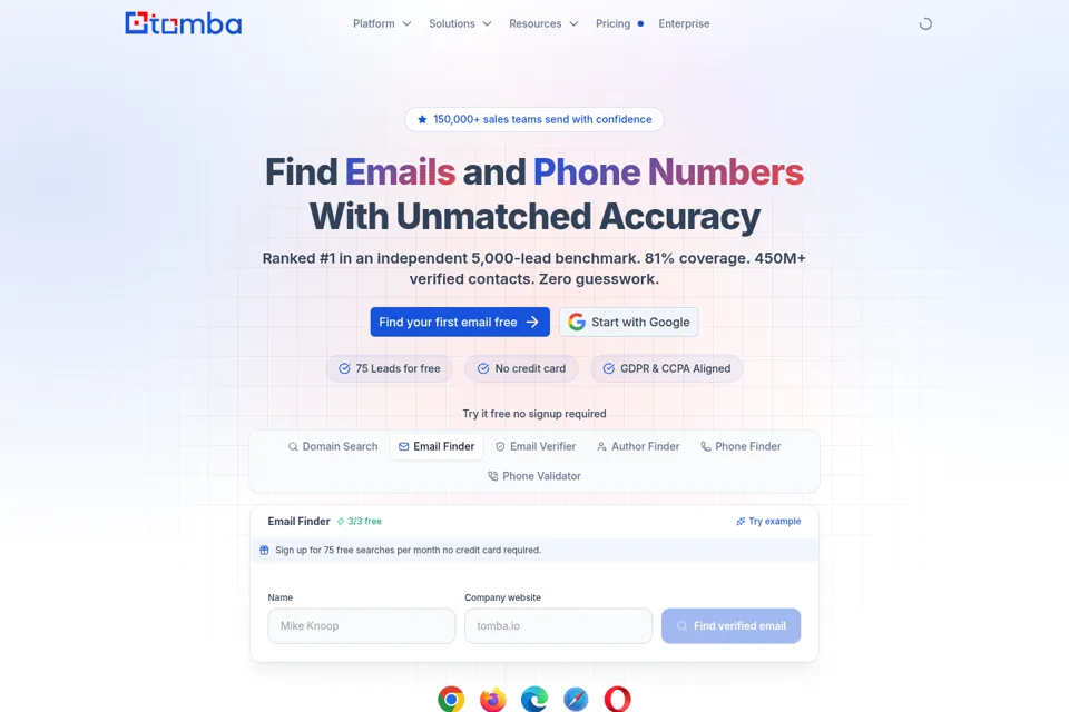 Aperçu de la landing page