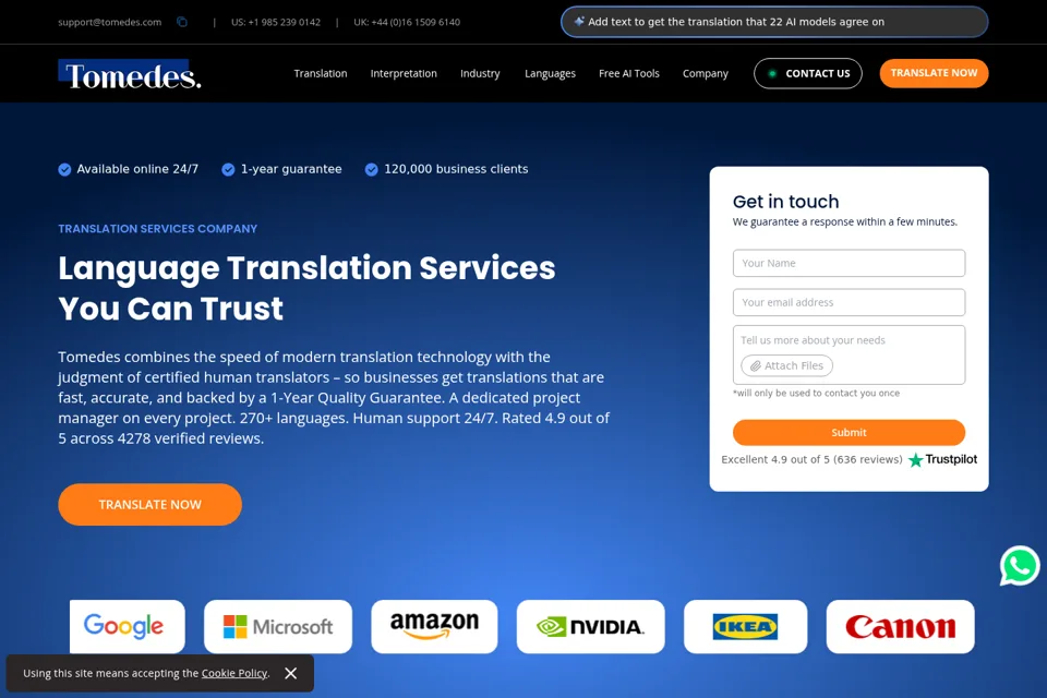Landing page preview