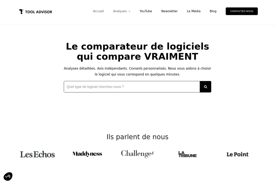 Aperçu de la landing page