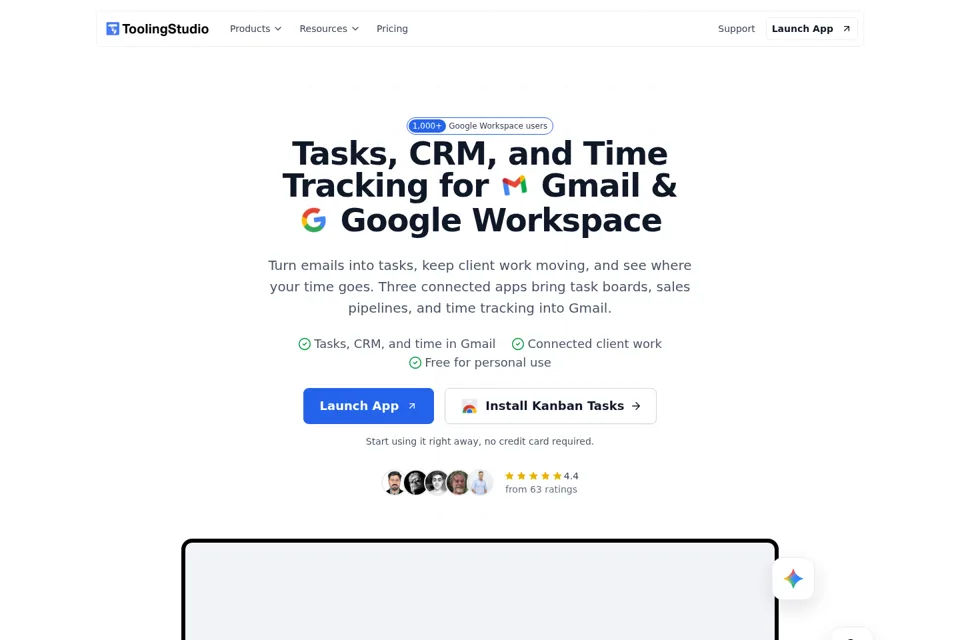 Aperçu de la landing page