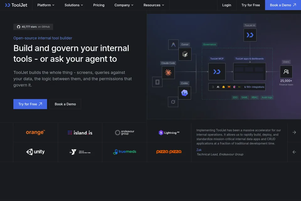 Aperçu de la landing page
