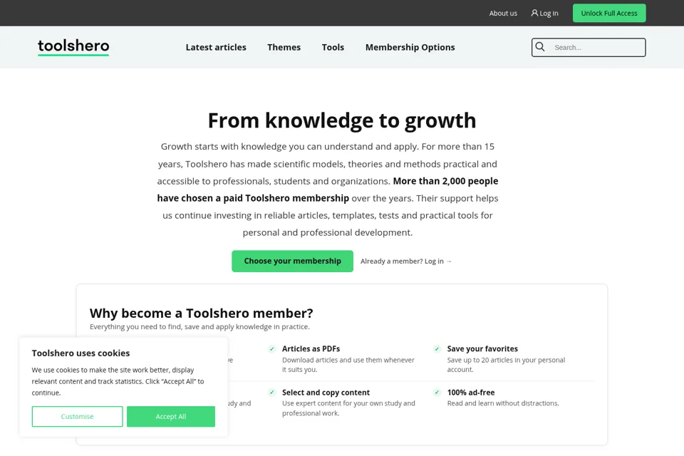 Aperçu de la landing page