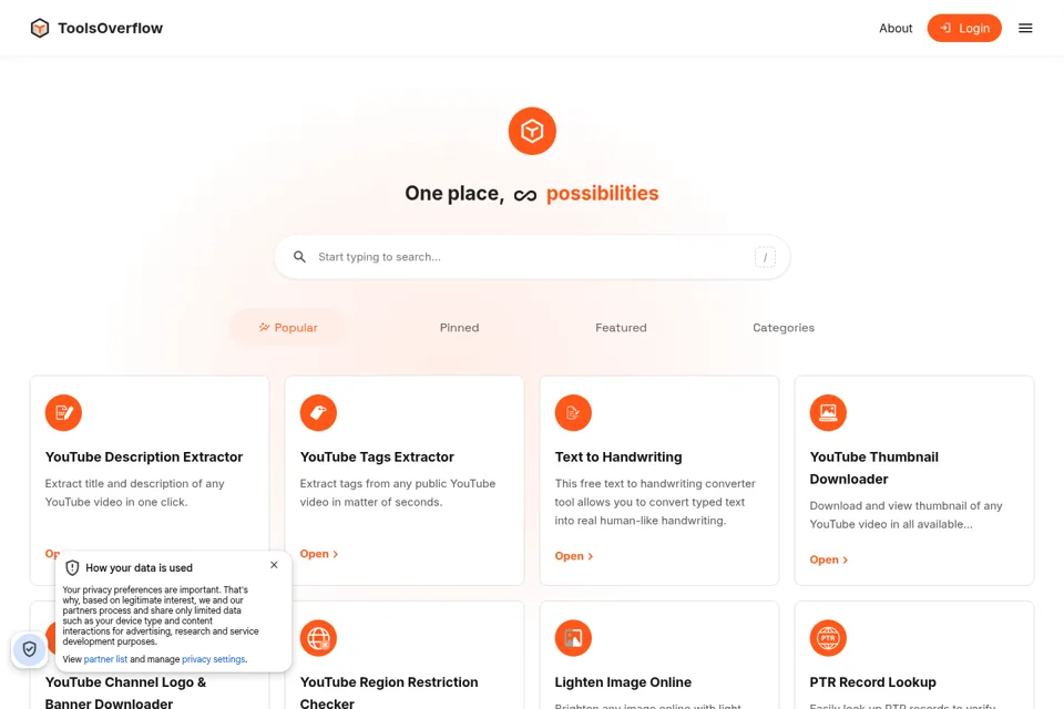 Landing page preview