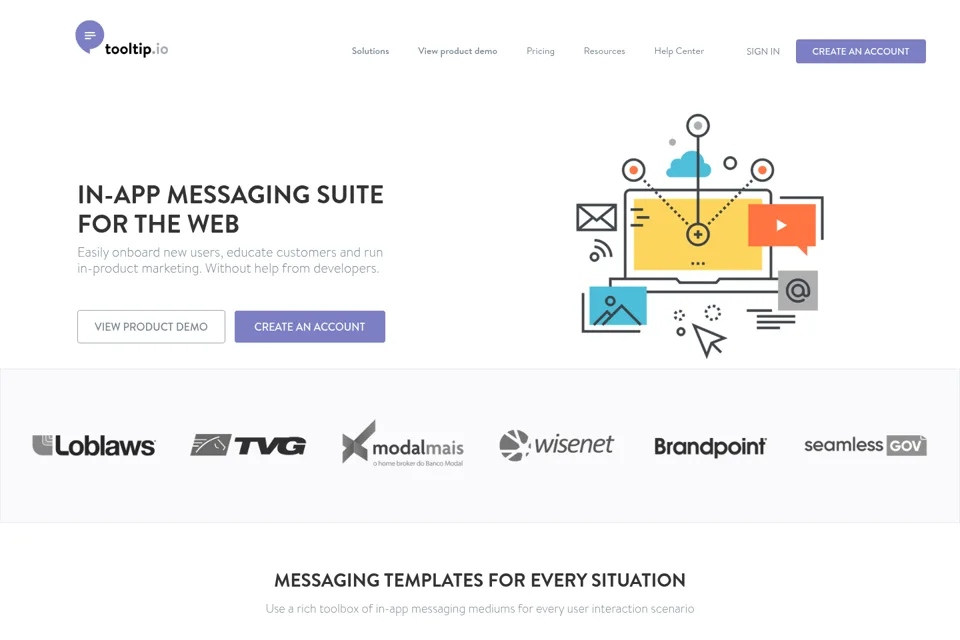 Aperçu de la landing page