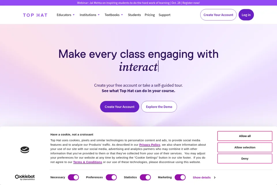 Aperçu de la landing page
