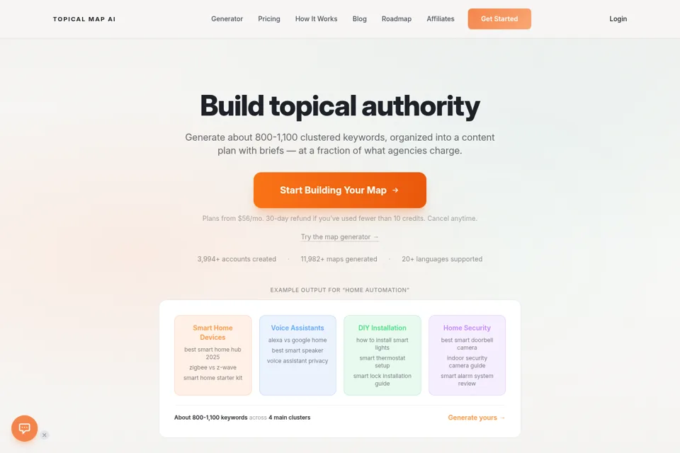 Aperçu de la landing page