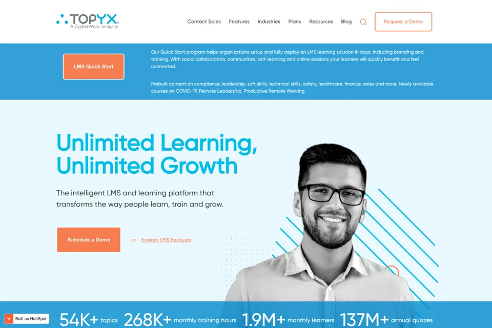 Aperçu de la landing page