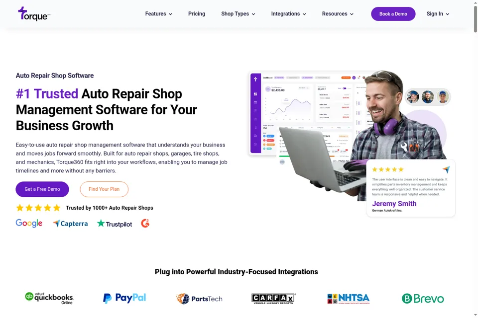 Aperçu de la landing page