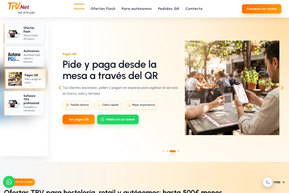 Aperçu de la landing page