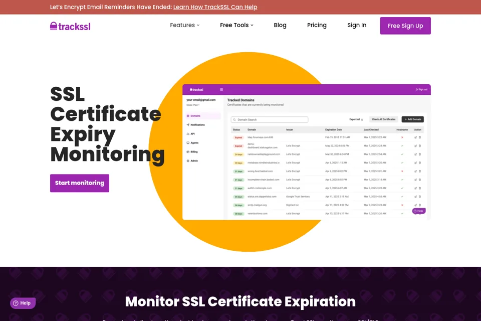 Aperçu de la landing page