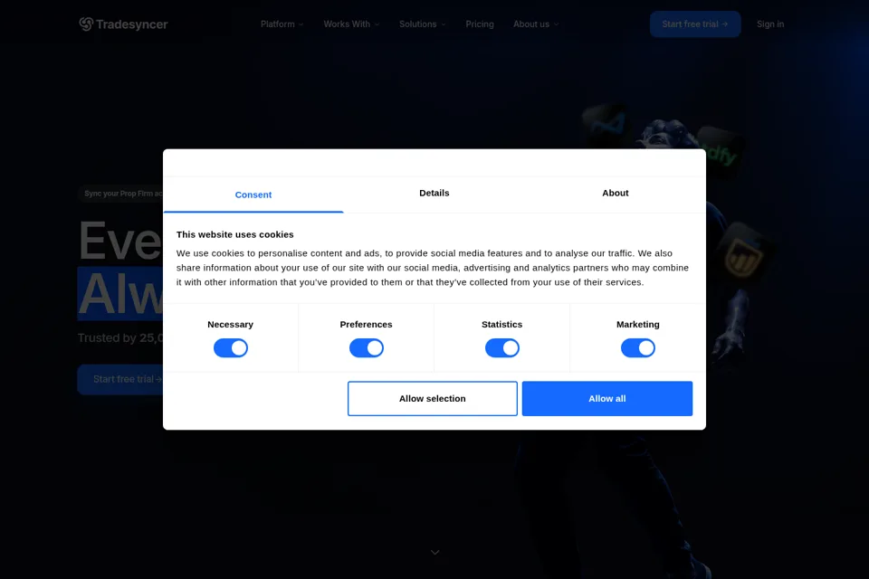 Aperçu de la landing page