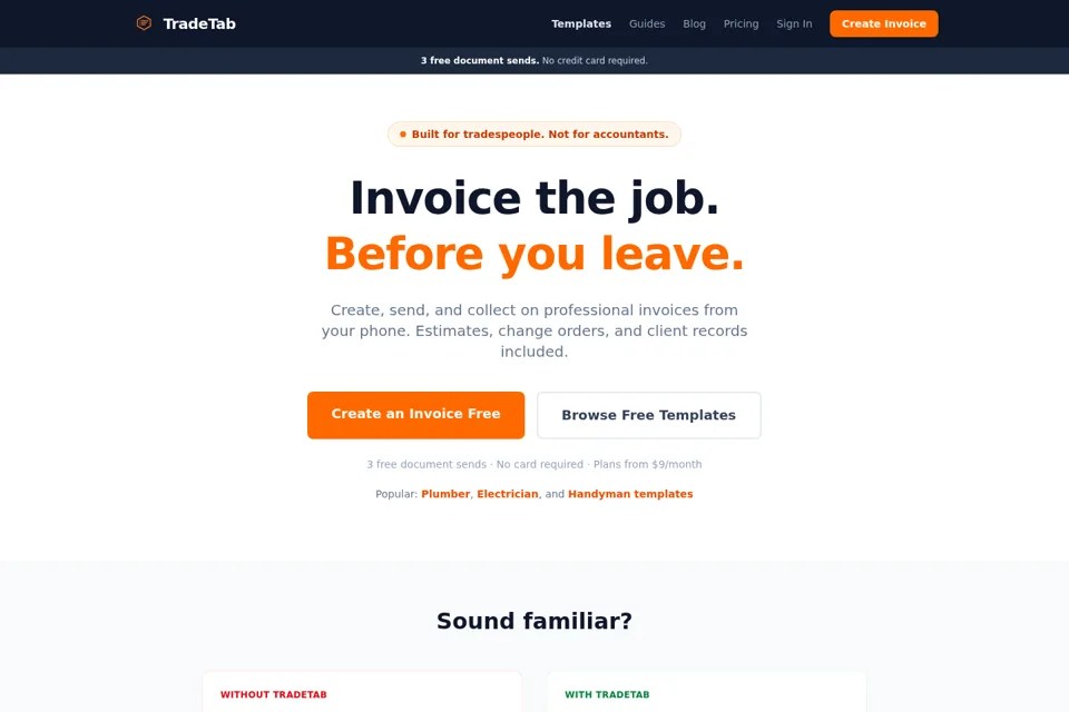 Aperçu de la landing page