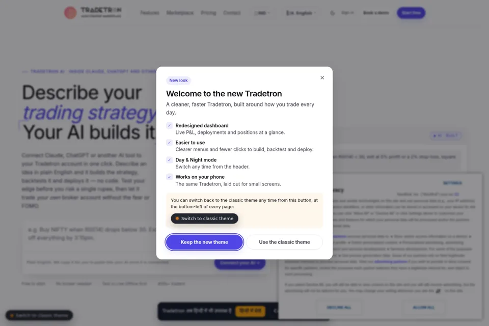 Landing page preview