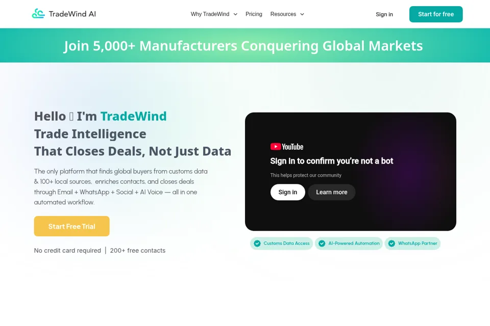 Aperçu de la landing page