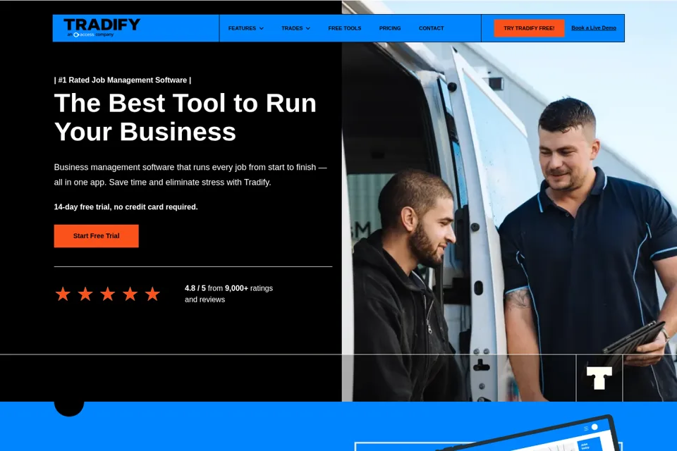 Aperçu de la landing page