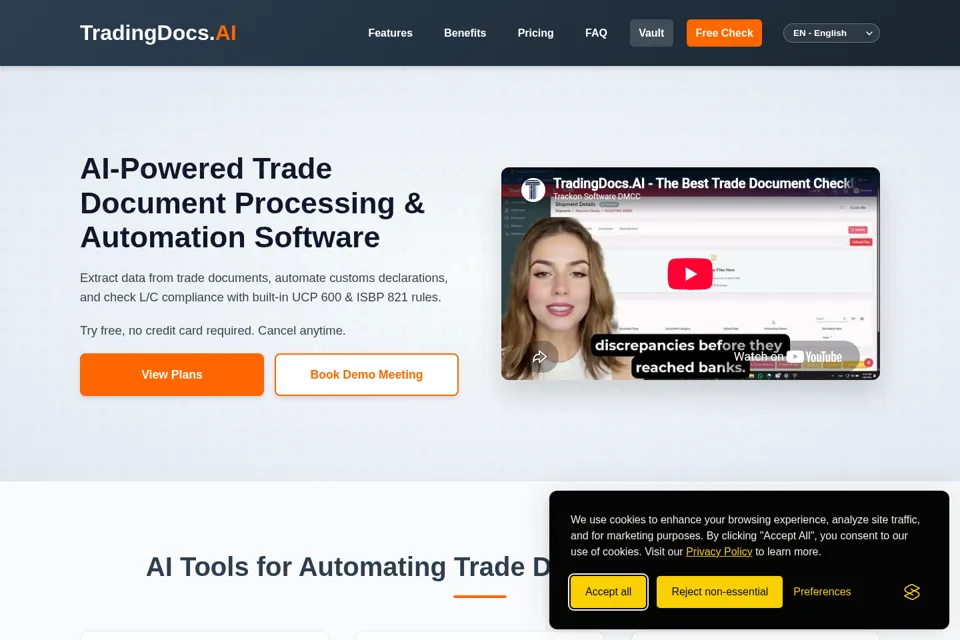 Aperçu de la landing page