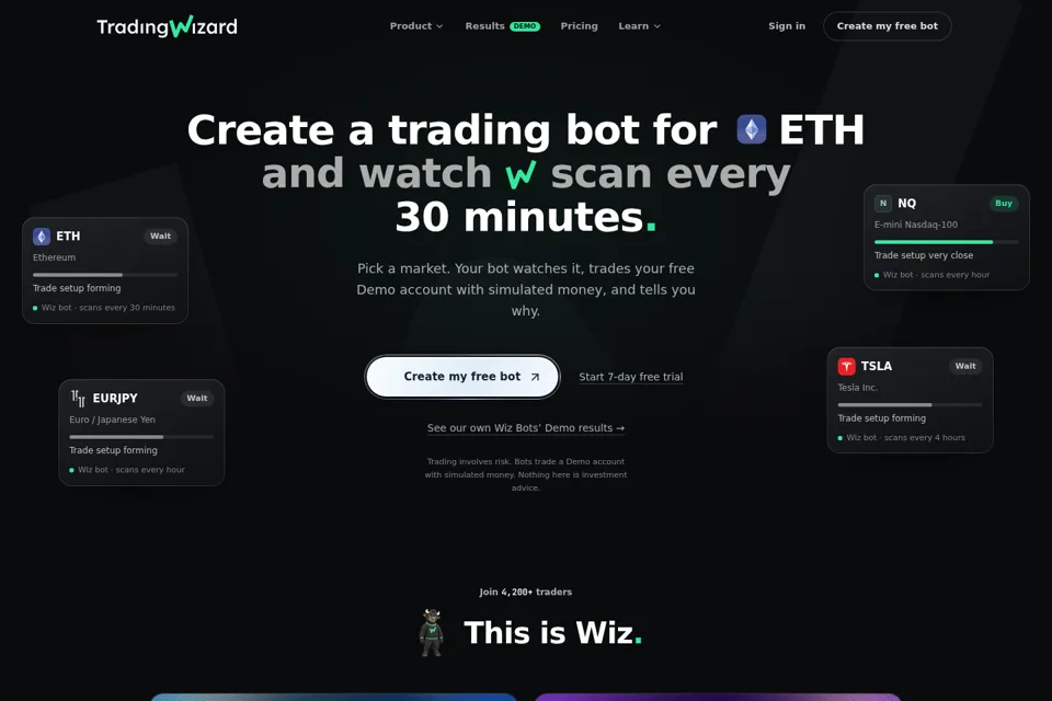 Aperçu de la landing page