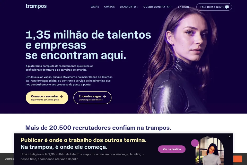 Aperçu de la landing page