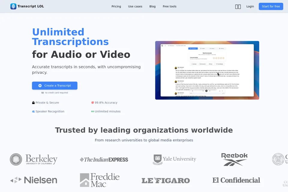 Landing page preview