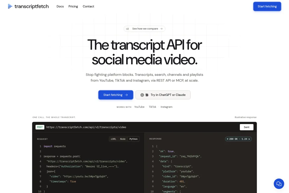 Aperçu de la landing page