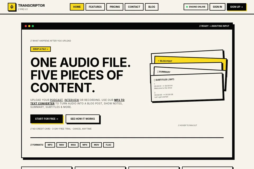 Aperçu de la landing page