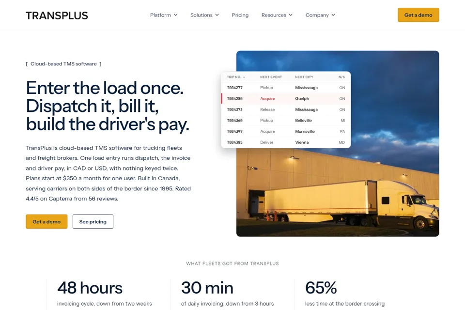 Aperçu de la landing page