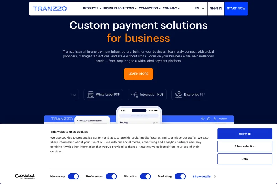 Aperçu de la landing page