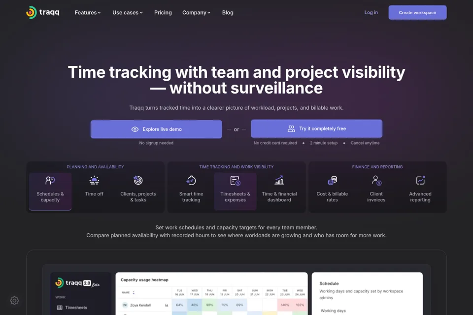 Aperçu de la landing page