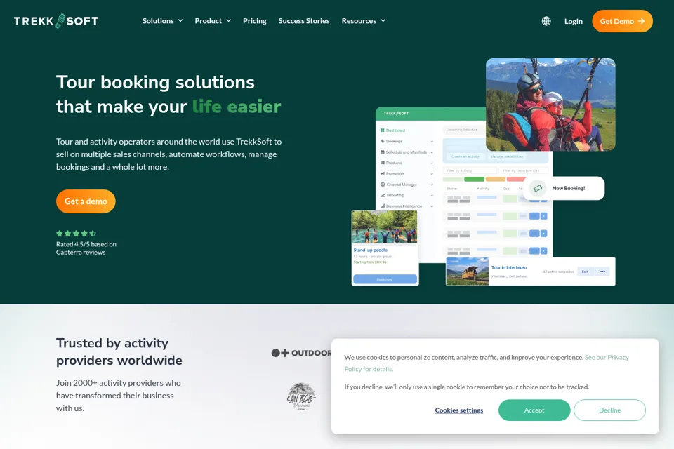 Aperçu de la landing page