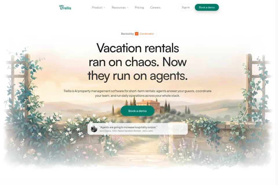 Aperçu de la landing page