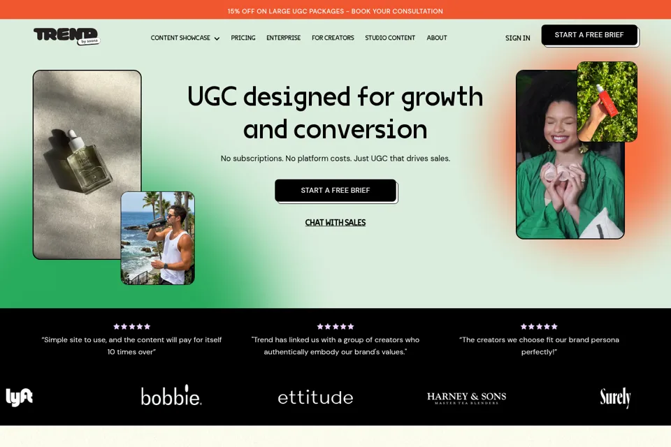 Aperçu de la landing page