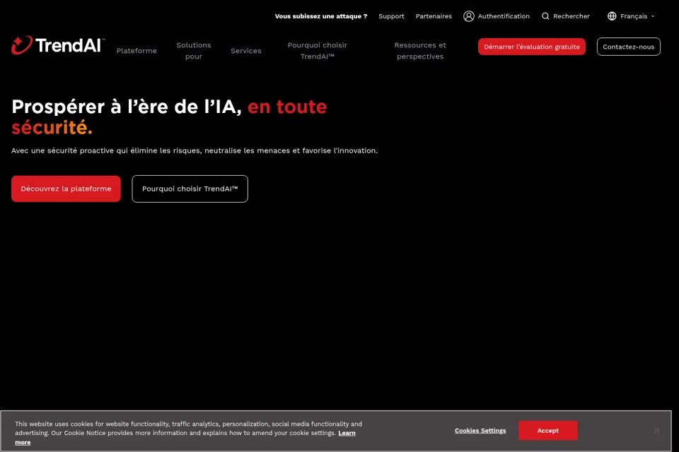 Aperçu de la landing page