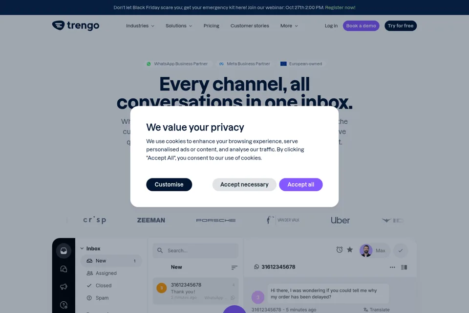 Aperçu de la landing page