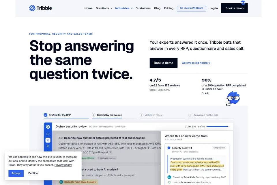 Aperçu de la landing page