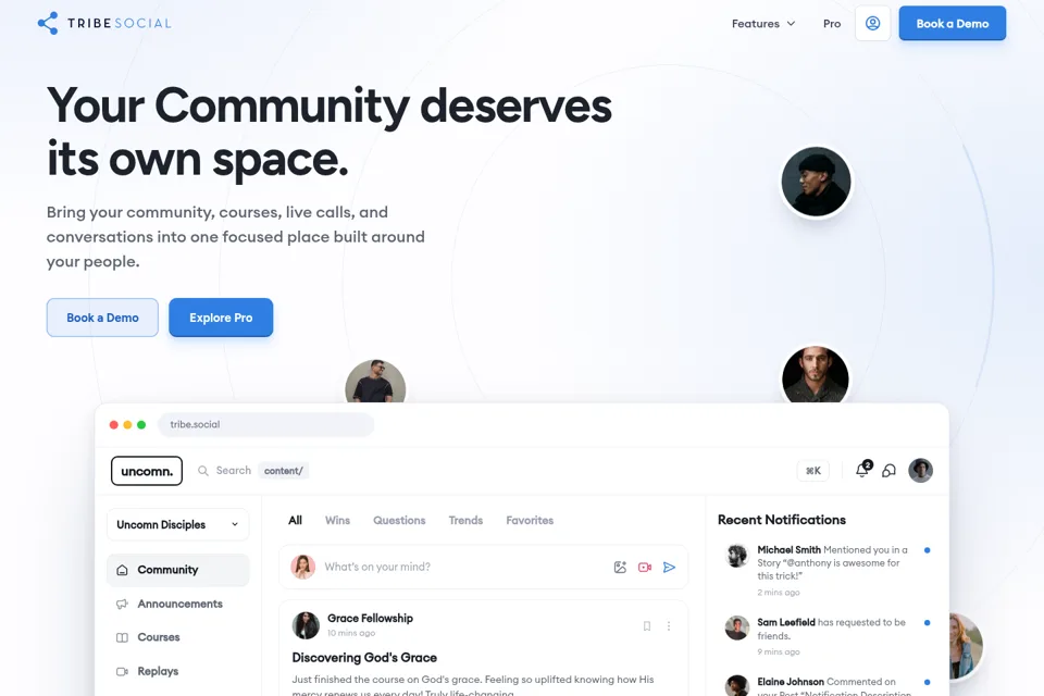 Aperçu de la landing page