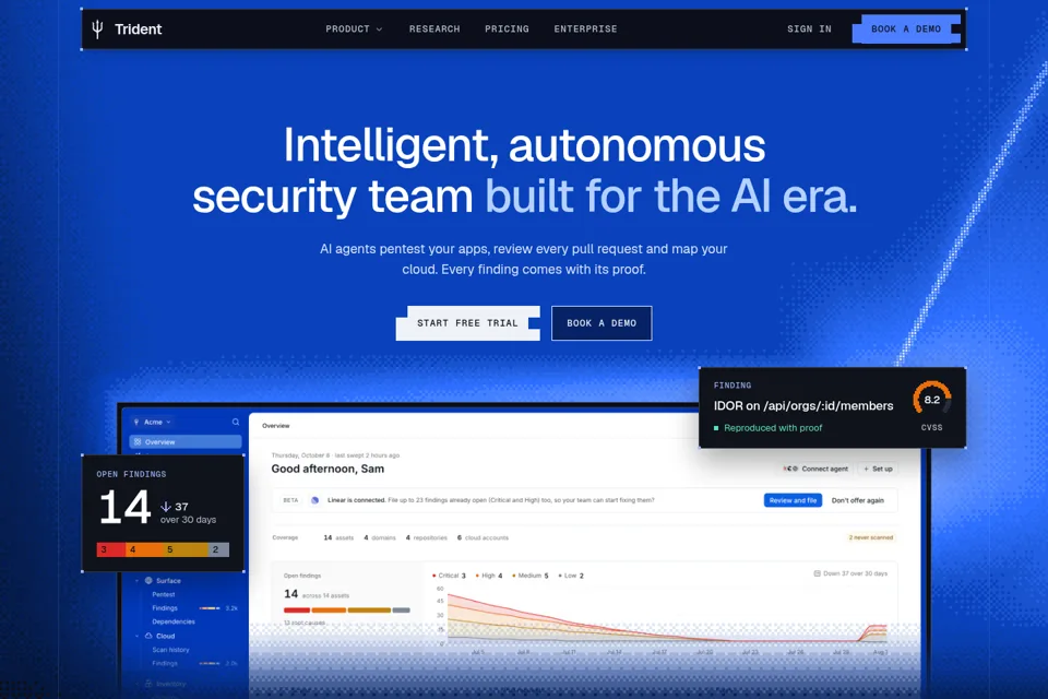 Aperçu de la landing page