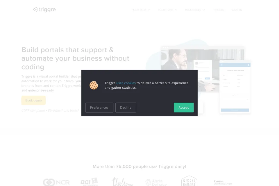 Landing page preview
