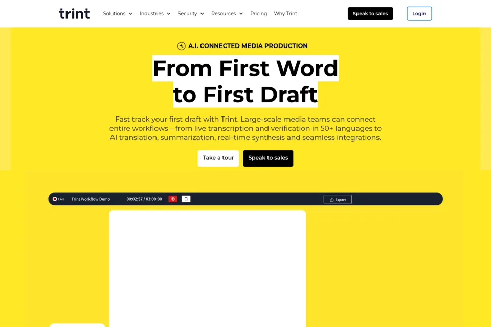 Aperçu de la landing page
