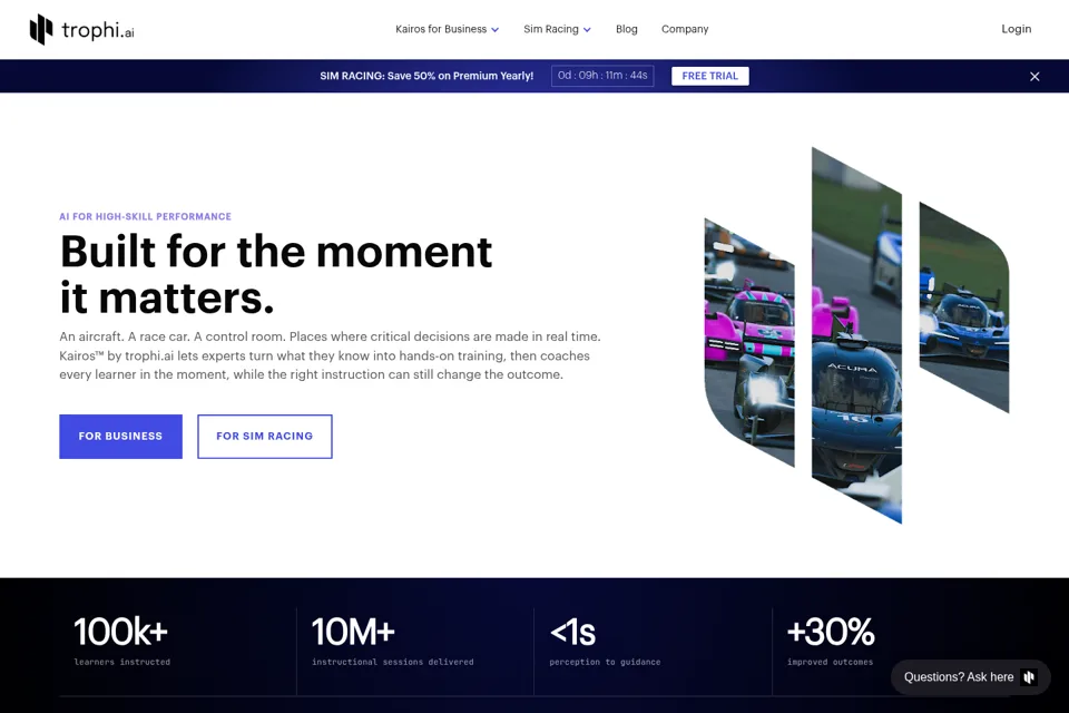 Aperçu de la landing page