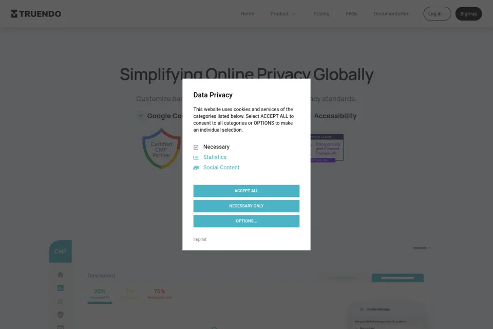 Aperçu de la landing page