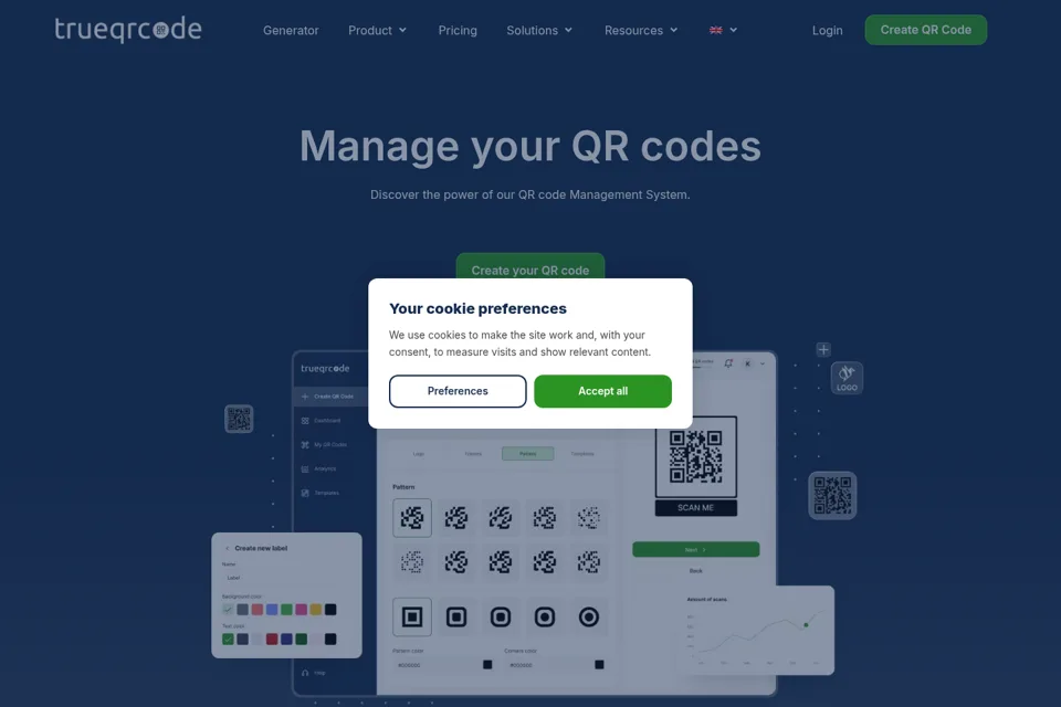 Aperçu de la landing page