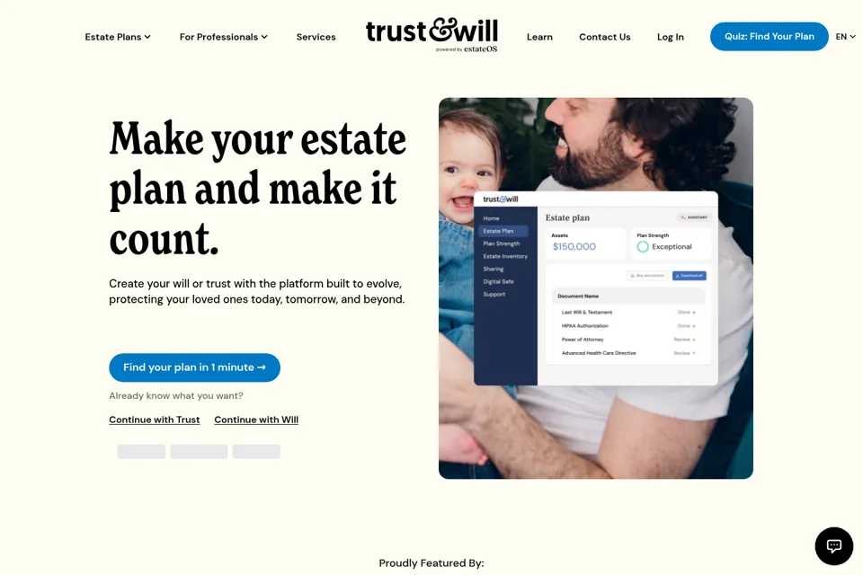 Aperçu de la landing page