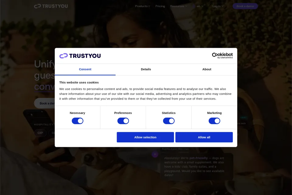 Aperçu de la landing page