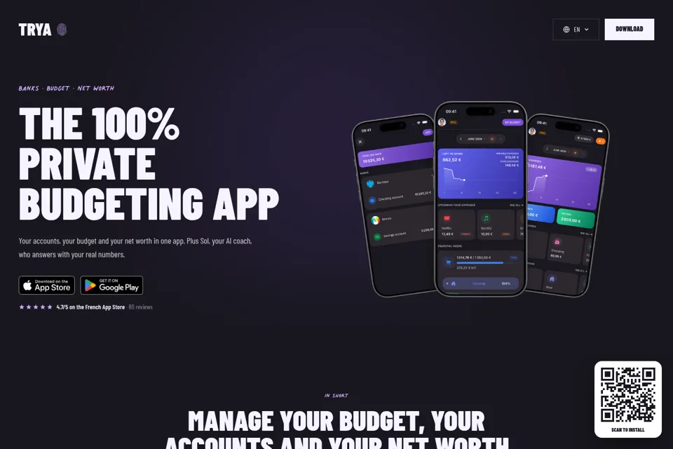 Aperçu de la landing page