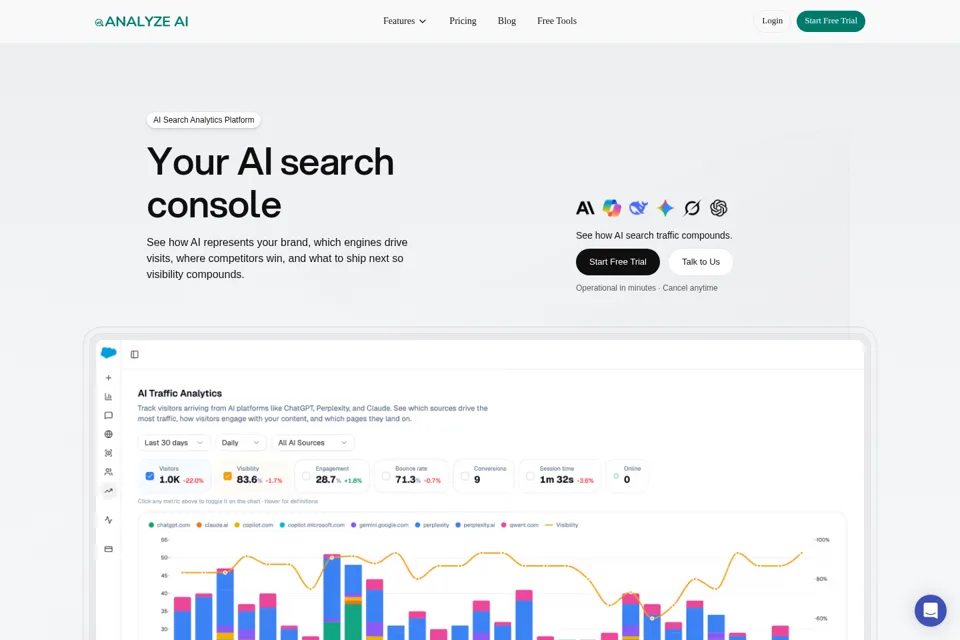 Aperçu de la landing page