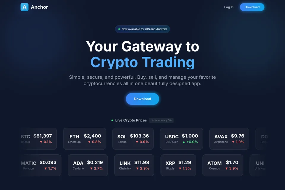 Aperçu de la landing page