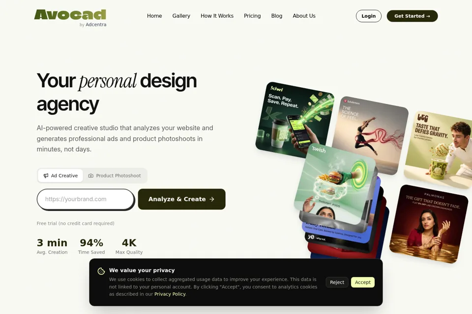 Aperçu de la landing page