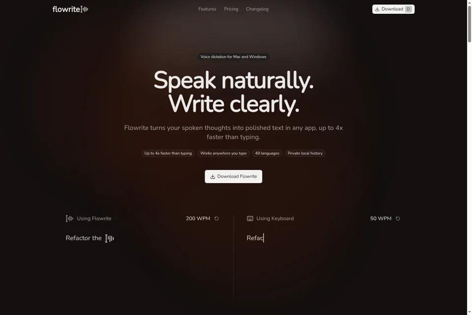 Aperçu de la landing page