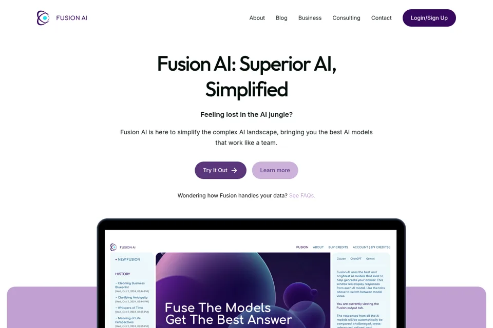 Aperçu de la landing page