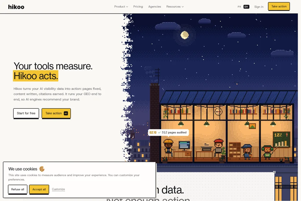 Aperçu de la landing page